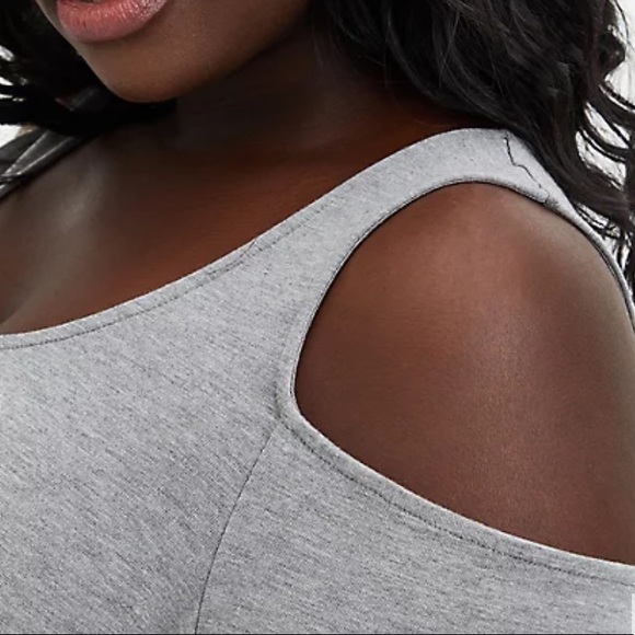 Super Soft Grey Ombre Cold Shoulder Maxi Dress - Picture 5 of 5